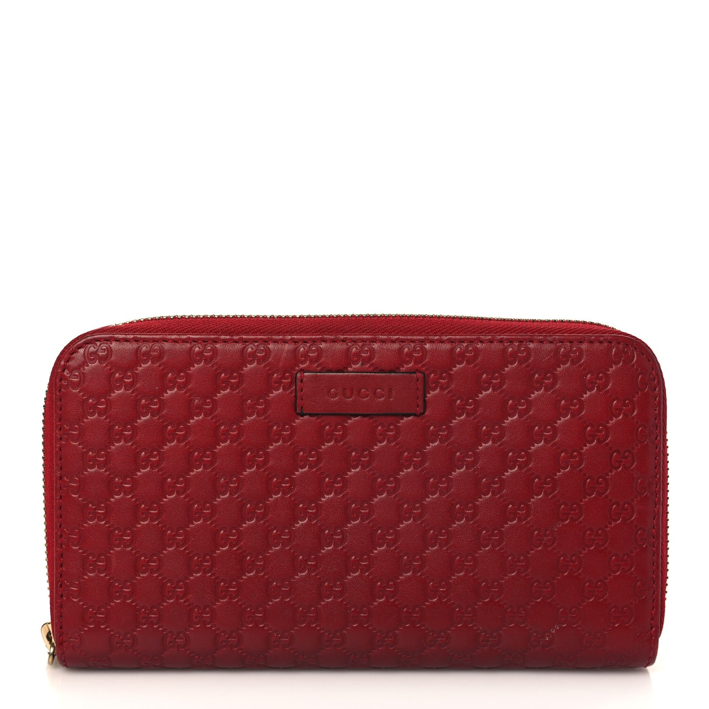 Microguccissima Zip Around Wallet Red