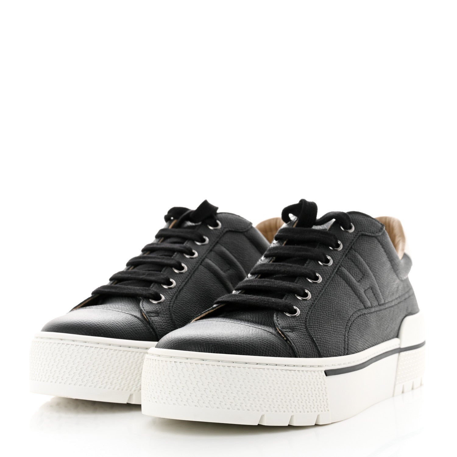 Hermes Epsom Womens Voltage Sneakers 38 Black White 3 of 8