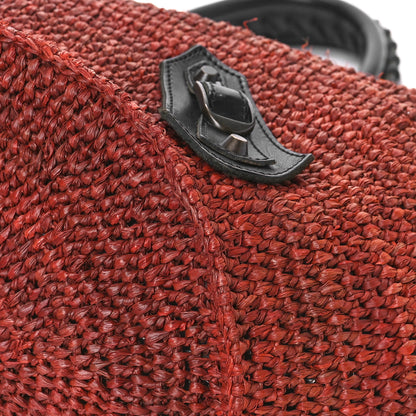 Balenciaga Raffia Woven Large Tote Brown Black 9 of 12