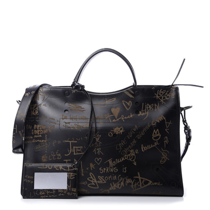 Balenciaga Calfskin Love Perforated Blackout Hardware City Black 1 of 12