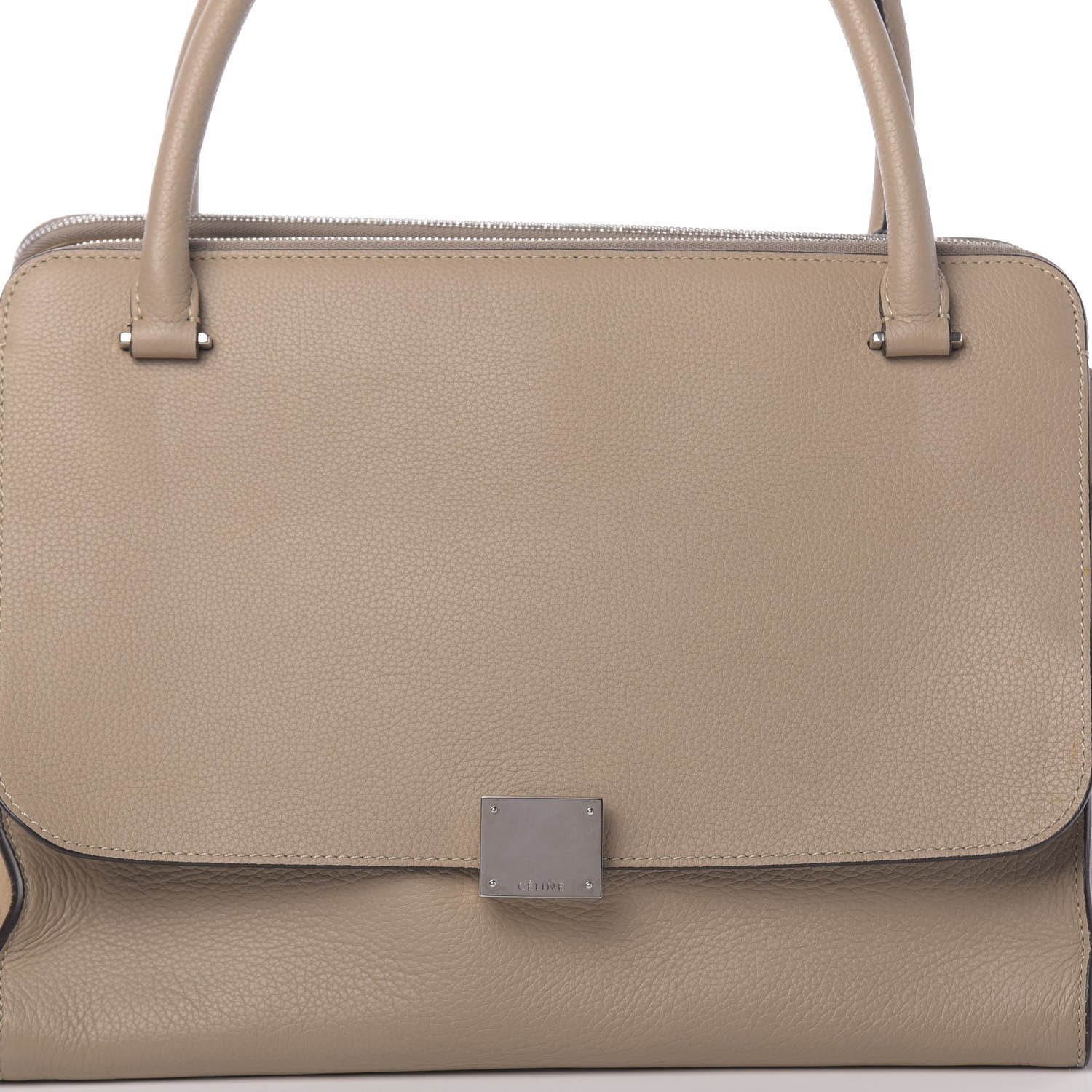 Celine Drummed Calfskin Suede Double Zip Trapeze Sand 8 of 10