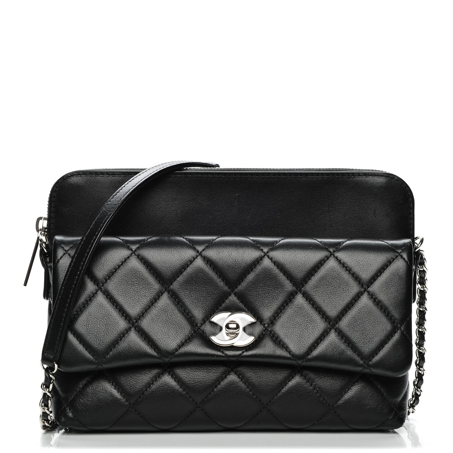 Chanel Calfskin Quilted Crossbody Bag Black 1 of 7