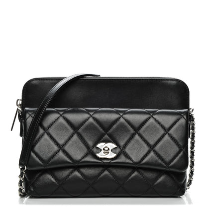 Chanel Calfskin Quilted Crossbody Bag Black 1 of 7