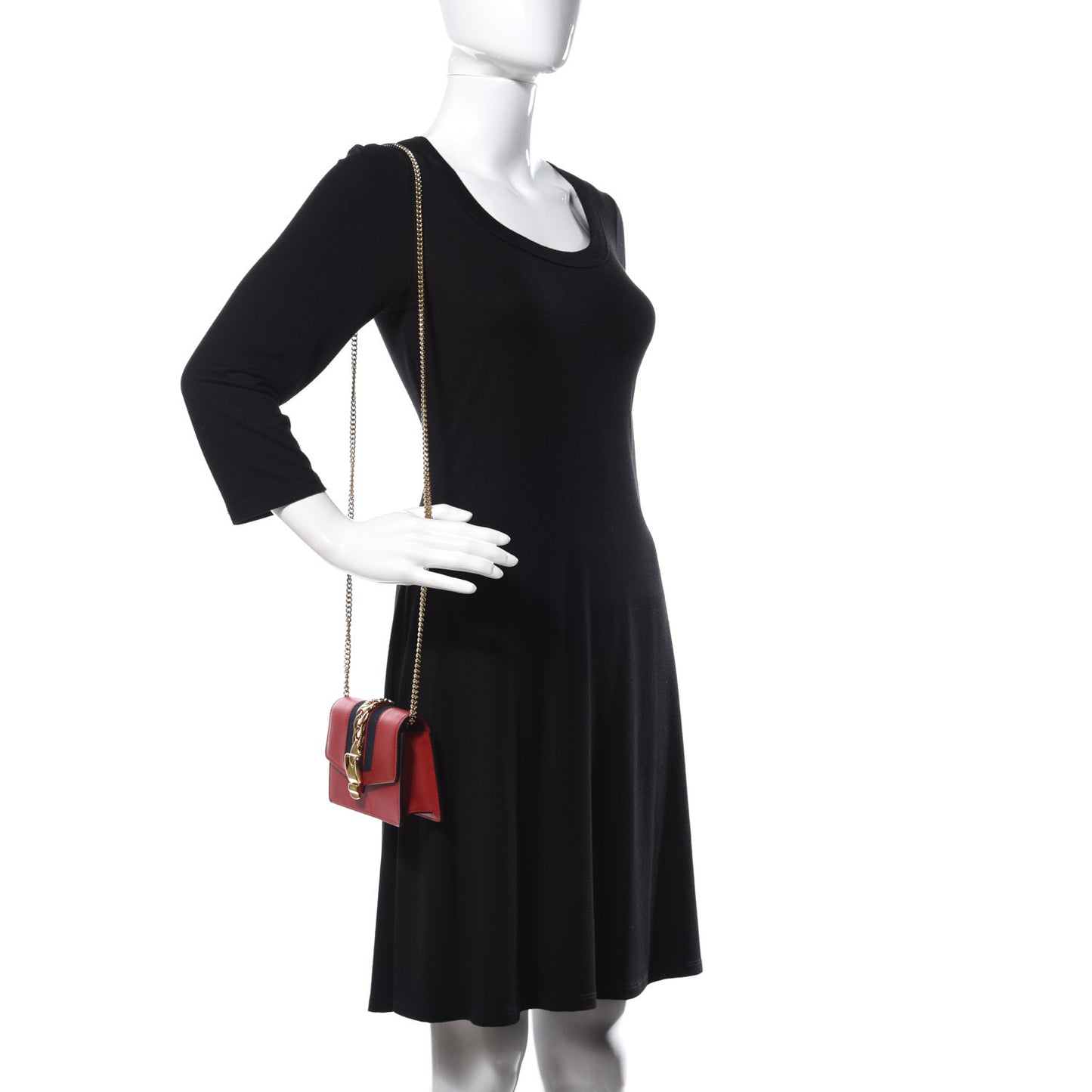 Calfskin Super Mini Sylvie Chain Shoulder Bag Hibiscus Red