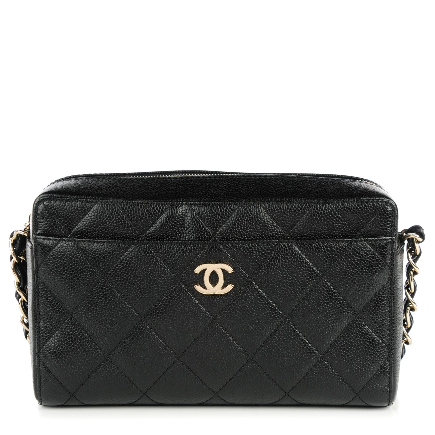 Caviar Quilted Camera Bag Black