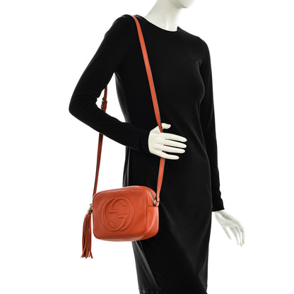Gucci Pebbled Calfskin Small Soho Disco Bag Sun Orange 2 of 7