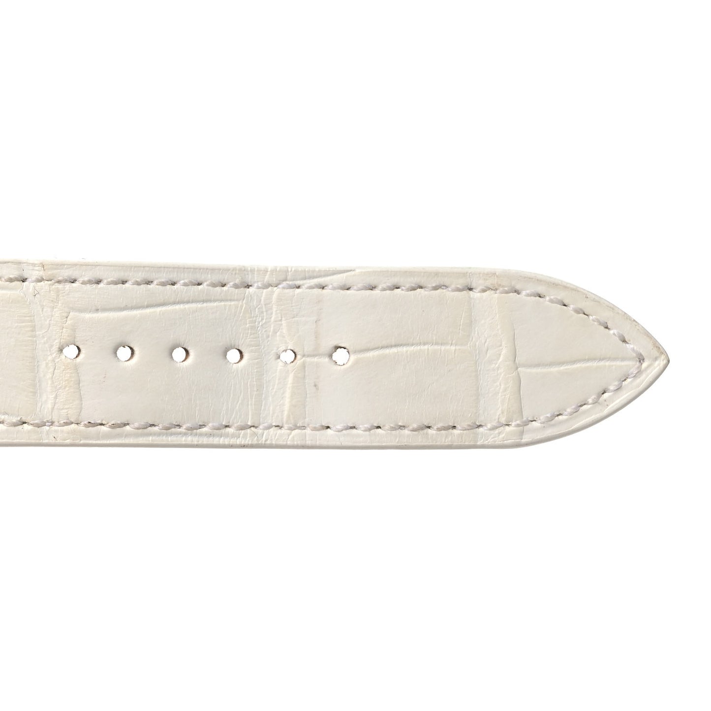 Matte Alligator Single Tour Watch Strap White