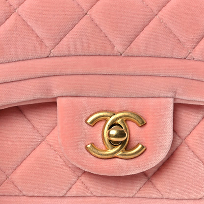 Chanel Velour Quilted Mini Double Frame Flap Rose 11 of 17