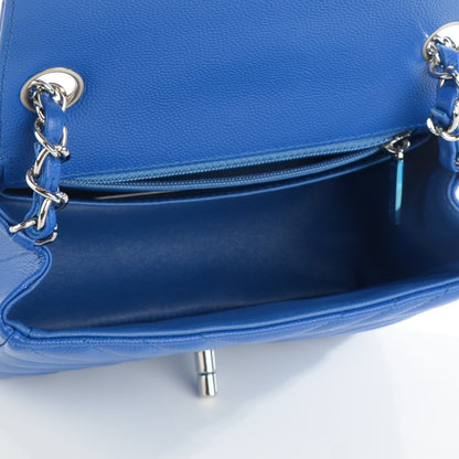 Chanel Caviar Chevron Quilted Mini Square Flap Blue 5 of 8