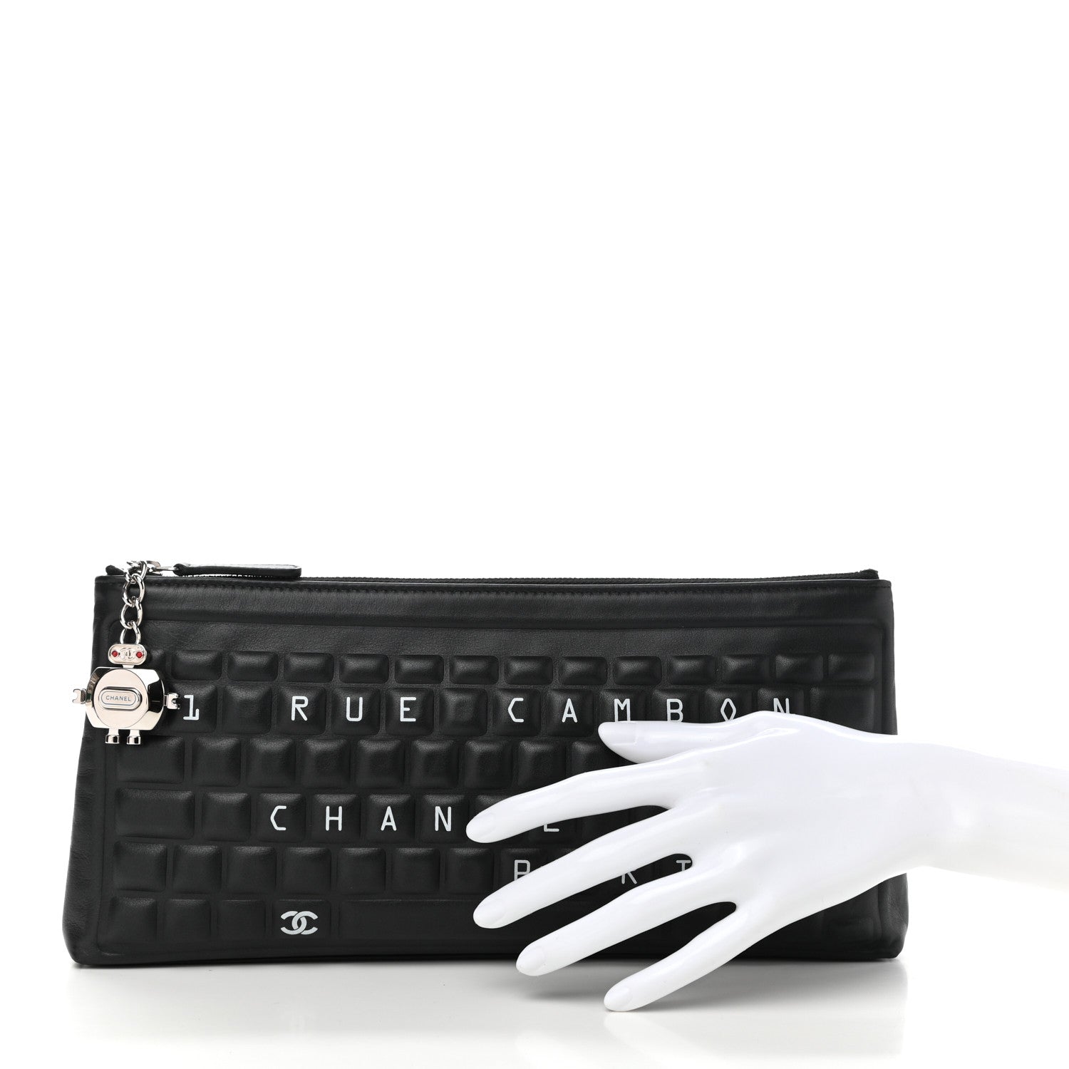 Chanel Metallic Calfskin Keyboard Pouch Black 2 of 7