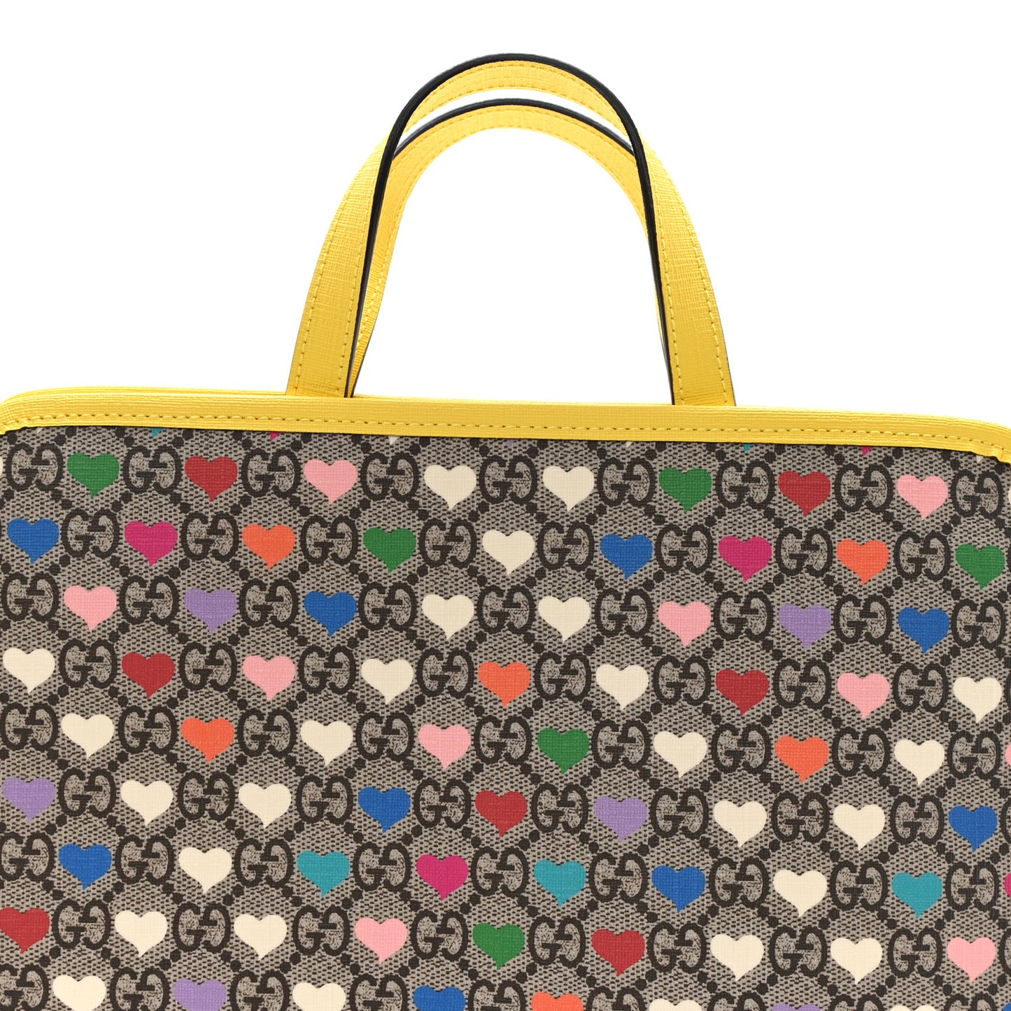 GG Supreme Monogram Hearts Childrens Tote Beige Ebony Multicolor Freesia