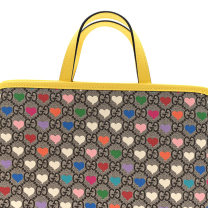 Gucci GG Supreme Monogram Hearts Childrens Tote Beige Ebony Multicolor Freesia 8 of 11