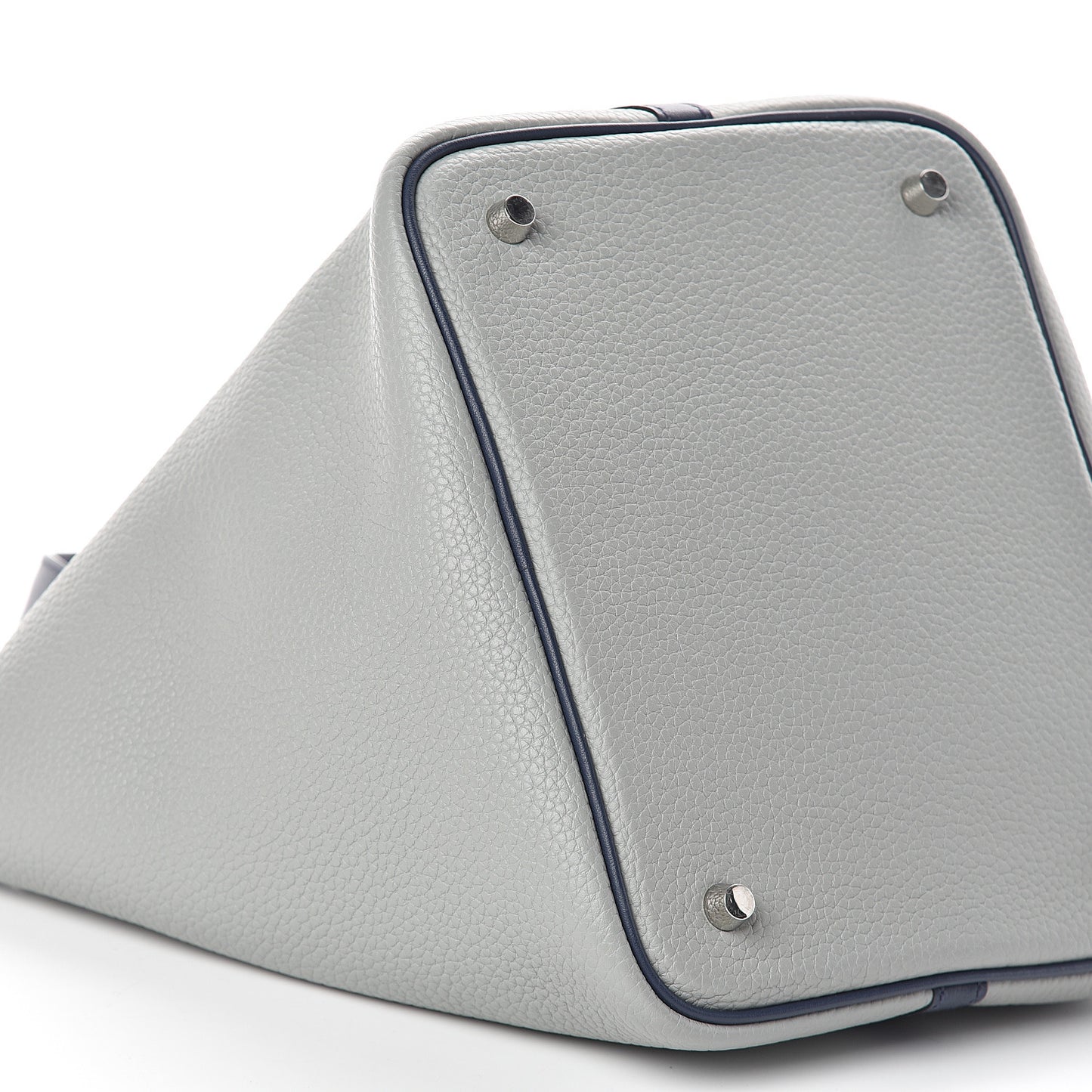 Taurillon Clemence Swift Picotin Lock 22 MM Gris Perle Bleu Saphir