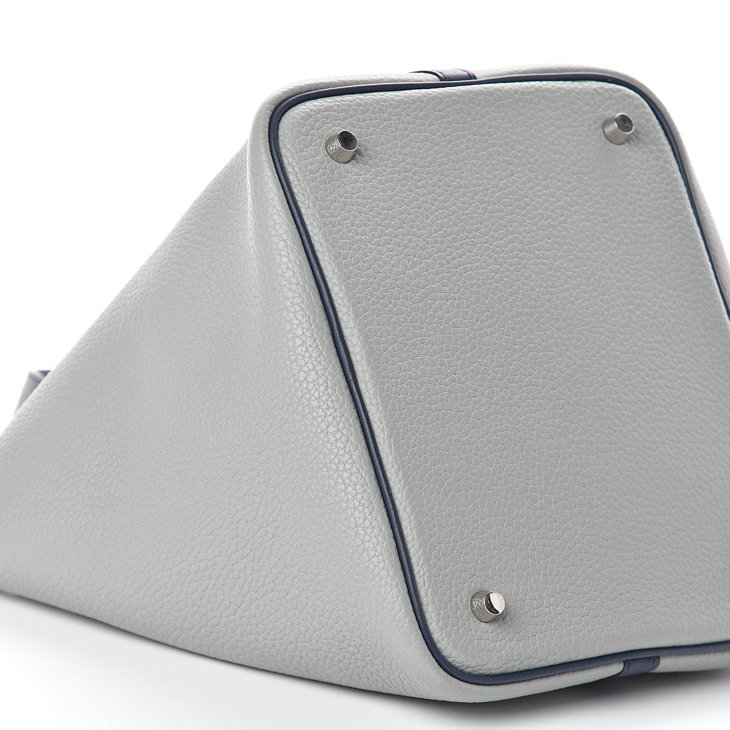 Hermes Taurillon Clemence Swift Picotin Lock 22 MM Gris Perle Bleu Saphir 8 of 9