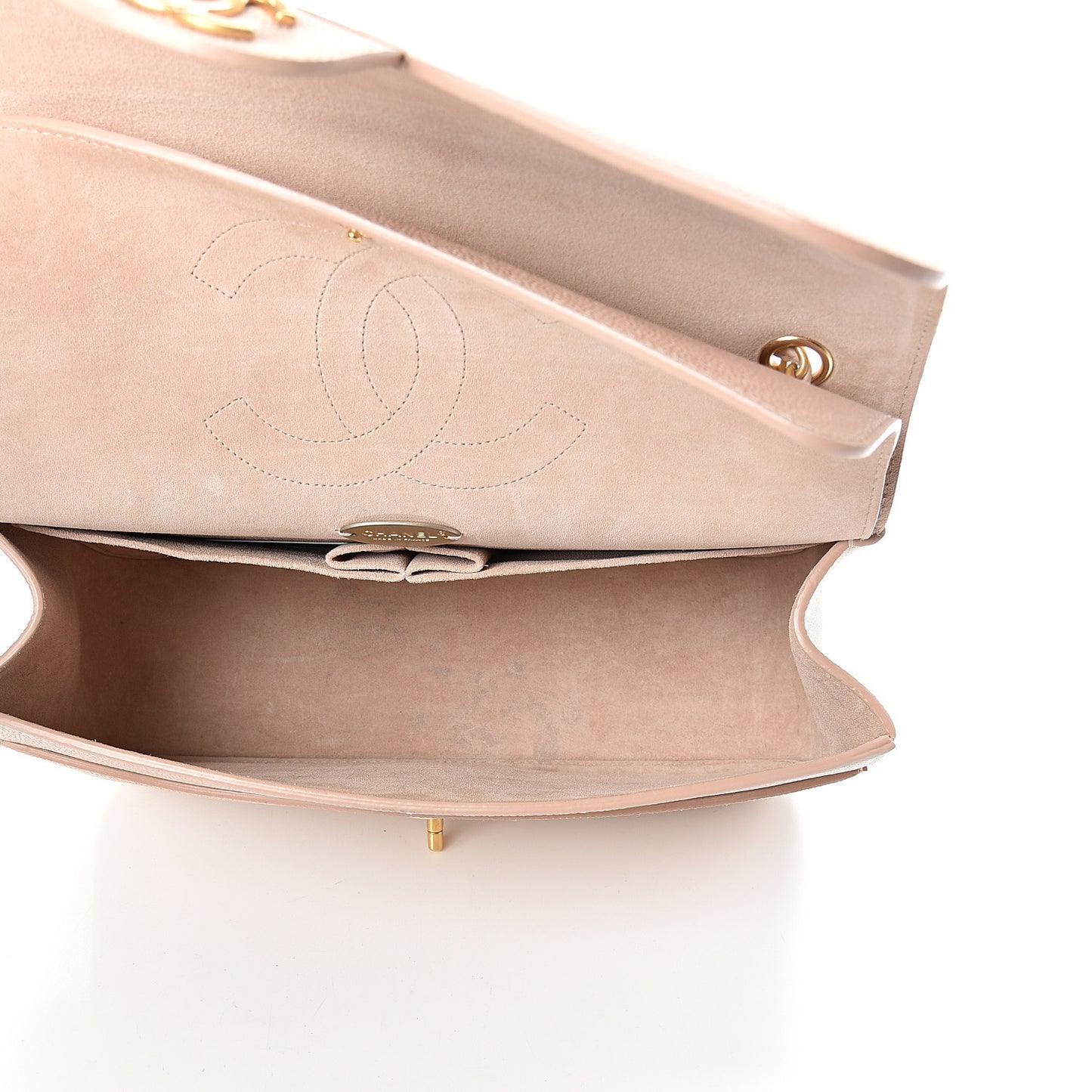Grained Calfskin Jumbo Classic Pure Double Flap Nude