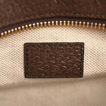 Gucci Monogram Jumbo GG Textured Dollar Calfskin Web Mini Crossbody Bag Camel Ebony New Acero 5 of 10