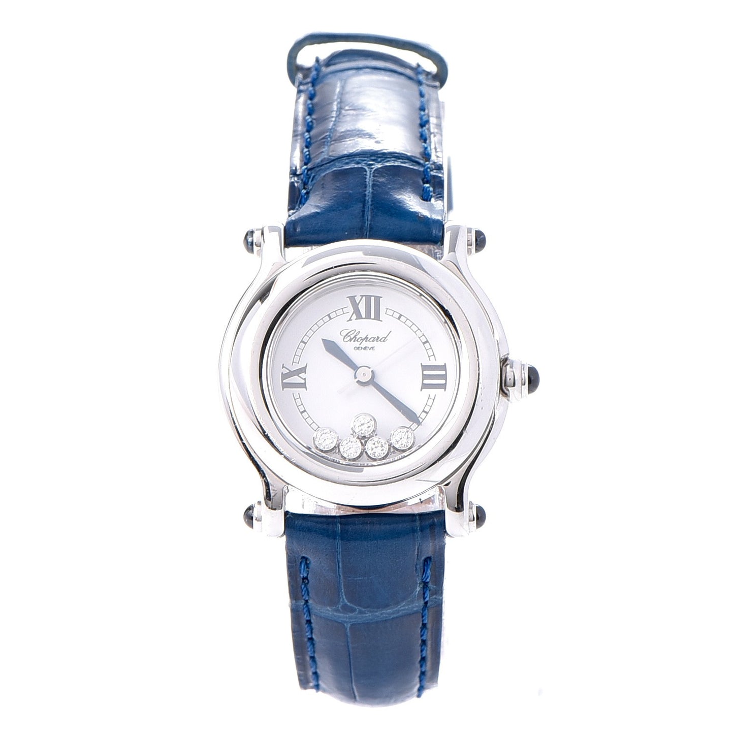 Stainless Steel Alligator 5 Diamond 26mm Happy Sport Quartz Watch