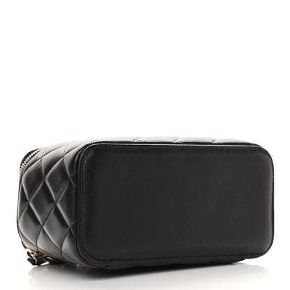 Chanel Lambskin Quilted Small Top Handle Vanity Case With Chain Black 4 of 14