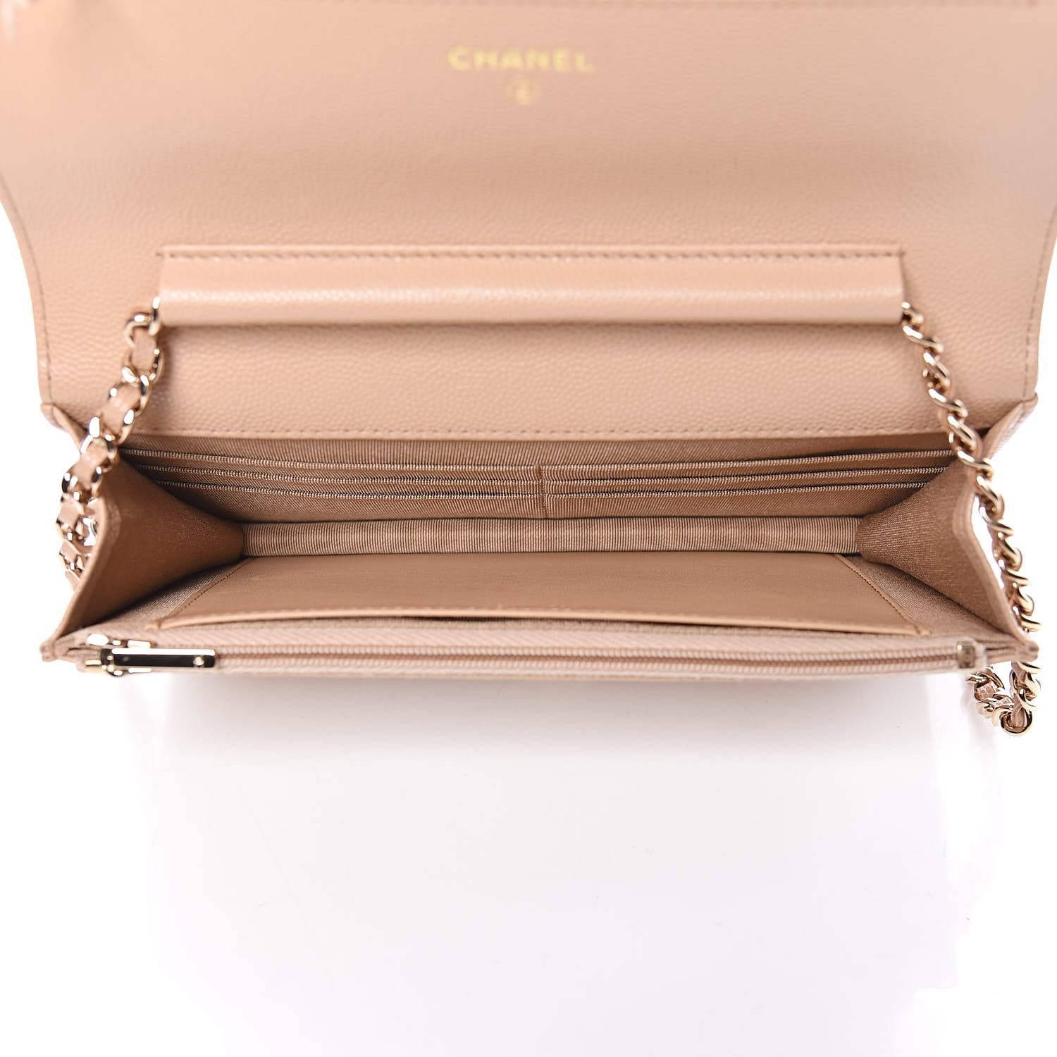 Chanel Caviar Quilted Wallet On Chain WOC Beige 5 of 14