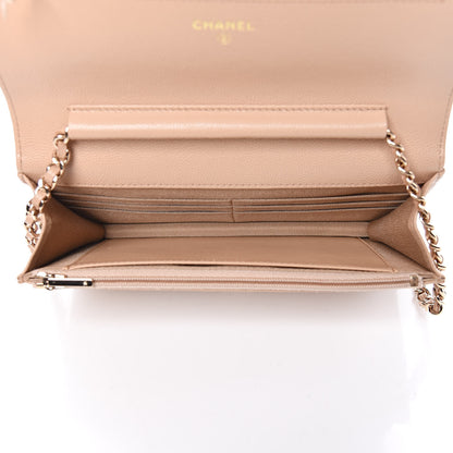 Chanel Caviar Quilted Wallet On Chain WOC Beige 5 of 14