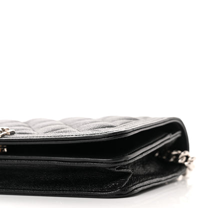Chanel Caviar Quilted Boy Wallet On Chain WOC Black 9 of 12