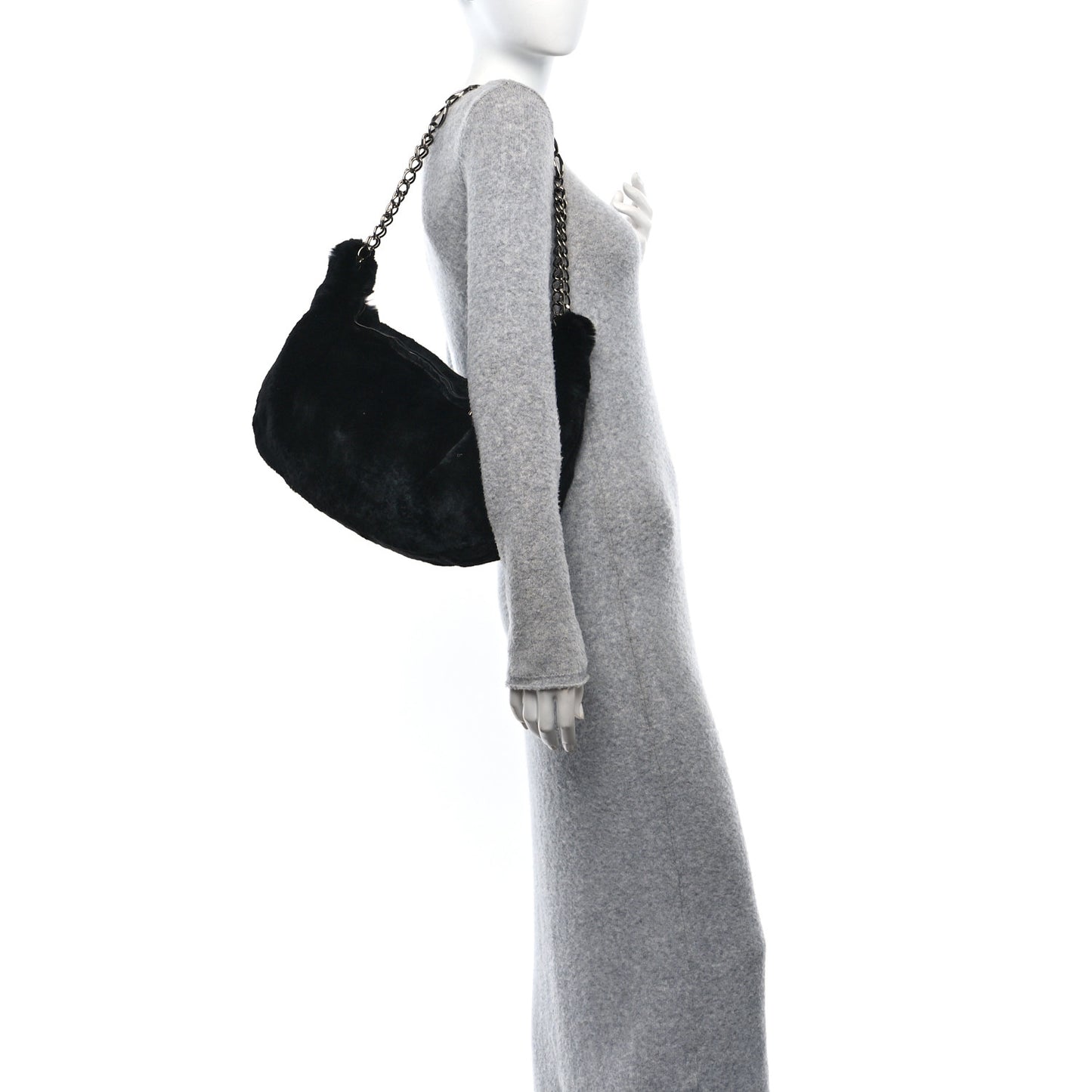 Rabbit Fur Hobo Black