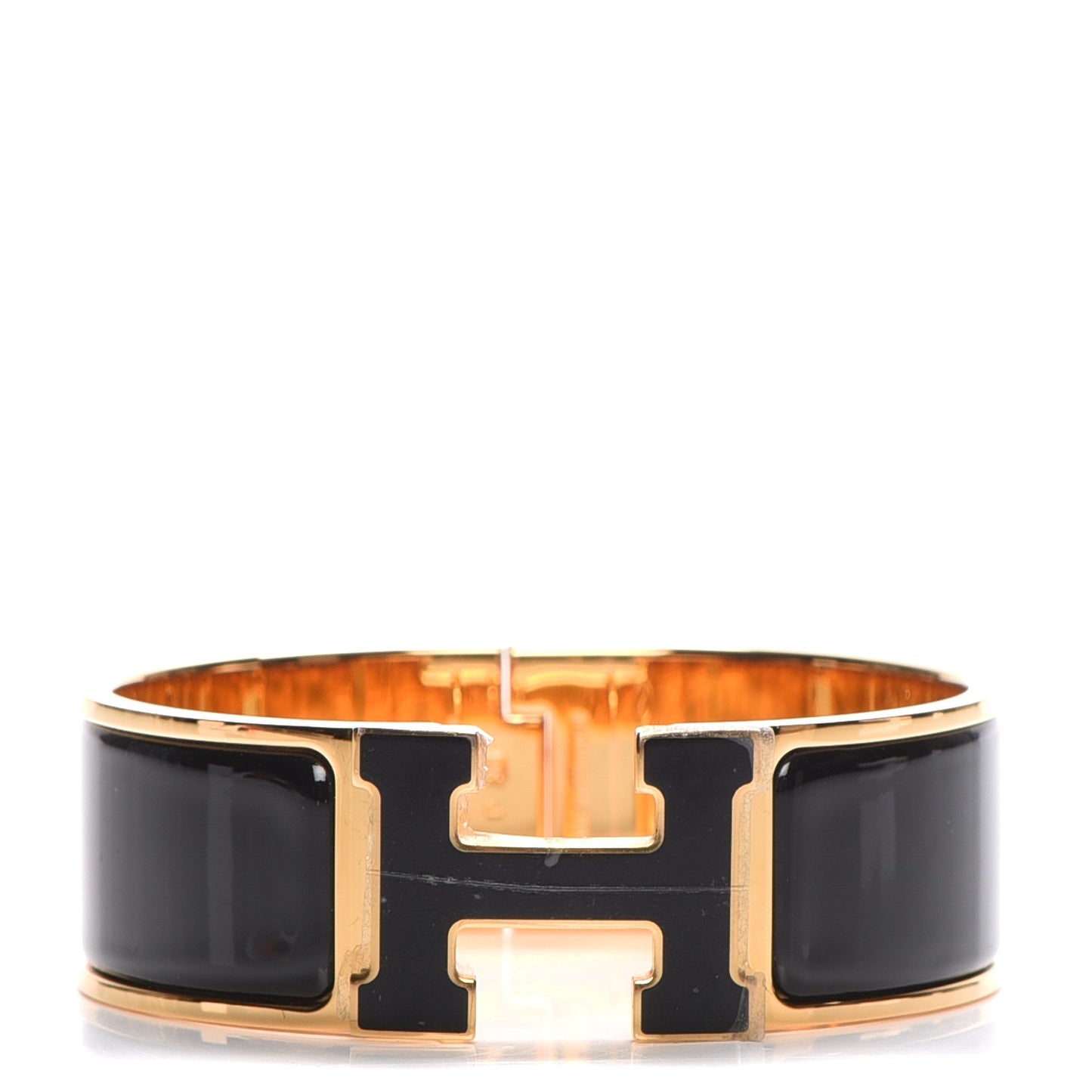 Enamel Wide Clic Clac H Bracelet PM Black