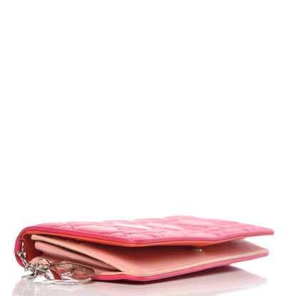 Christian Dior Lambskin Cannage Rendezvous Wallet Fuchsia 4 of 7