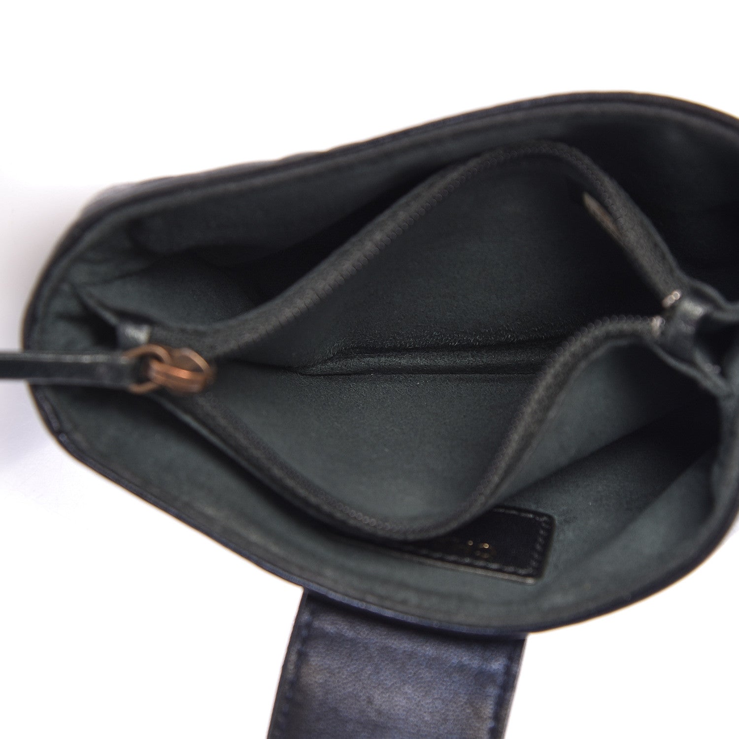 Chanel Lambskin Camellia Embossed Mini Phone Holder Clutch Dark Blue 5 of 7