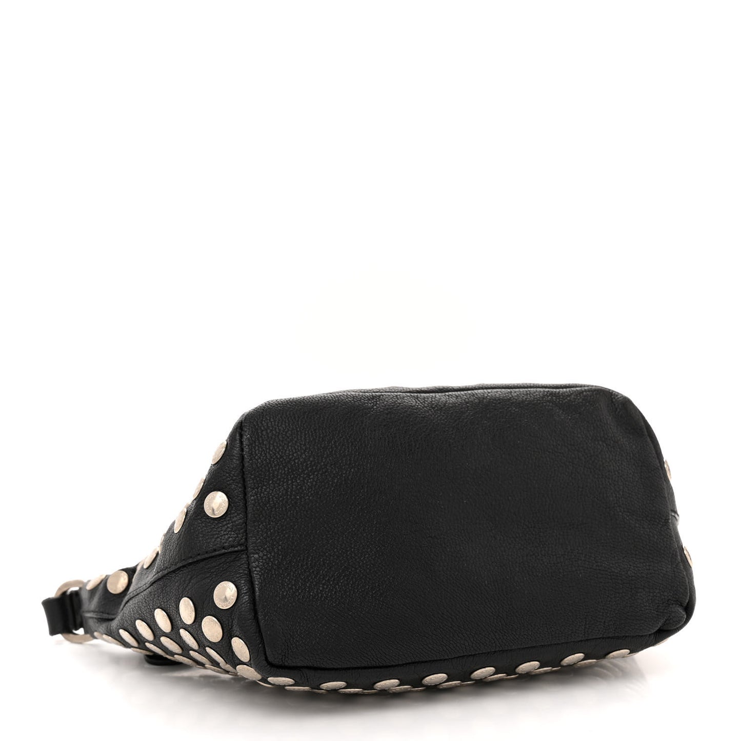 Muflone Metal Studded Necessaire Shoulder Bag Black