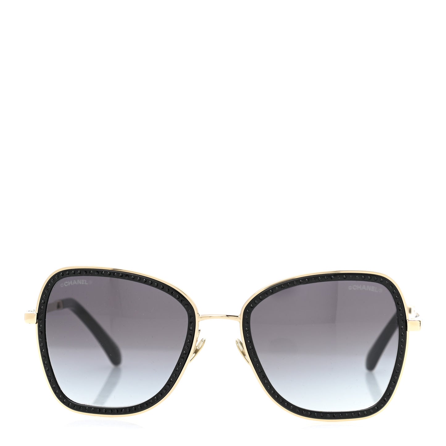 Square Frame Sequin Sunglasses 4277-B Gold Black