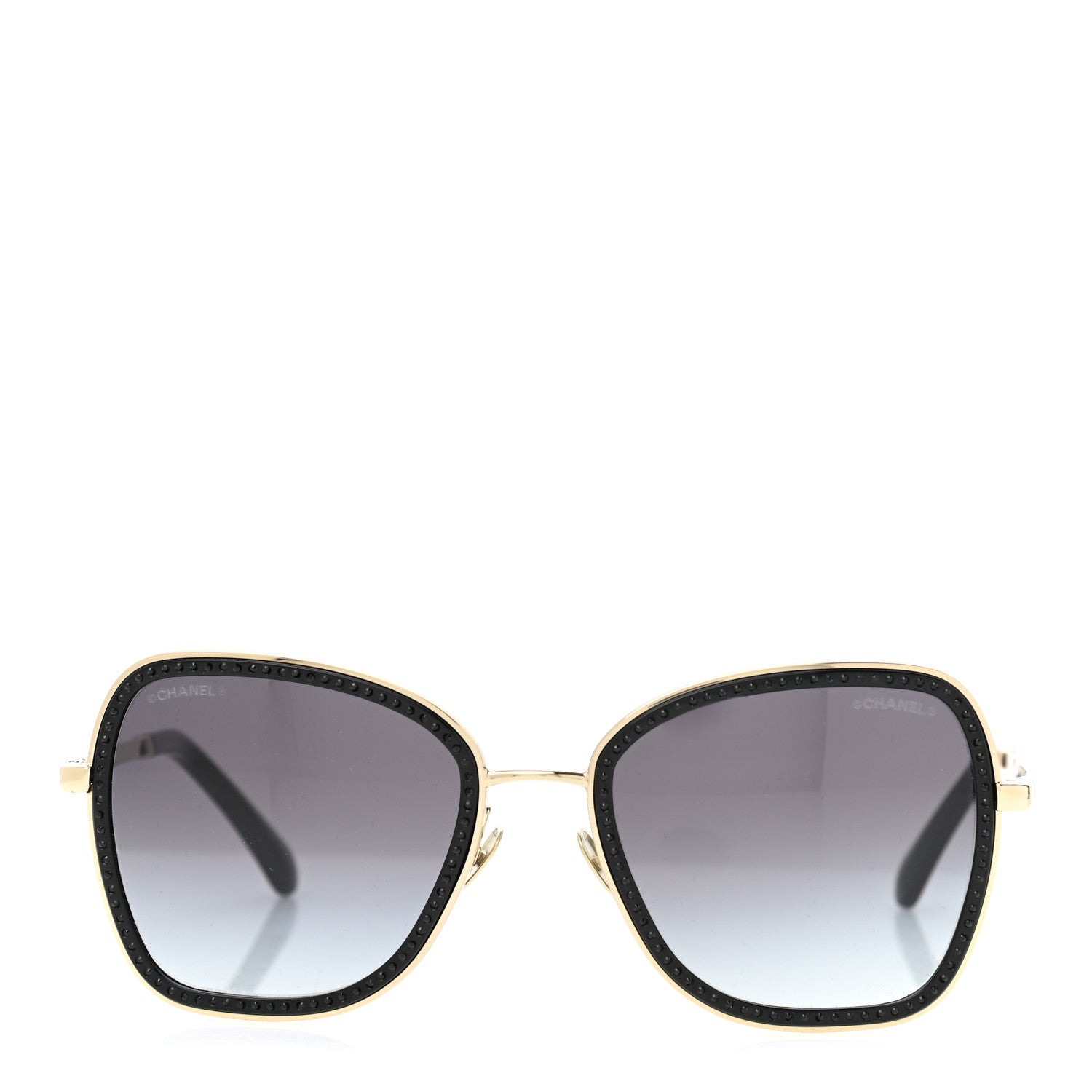 Chanel Square Frame Sequin Sunglasses 4277-B Gold Black 2 of 8