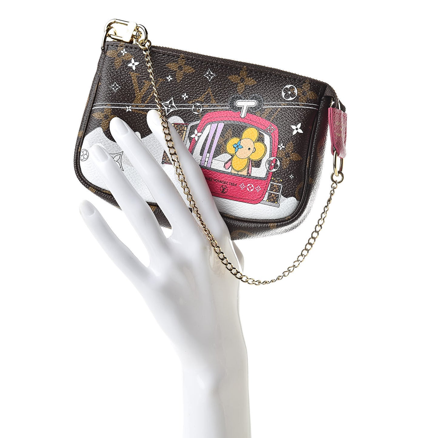 Monogram 2019 Christmas Animation Mini Courchevel Pochette Accessories Fuchsia