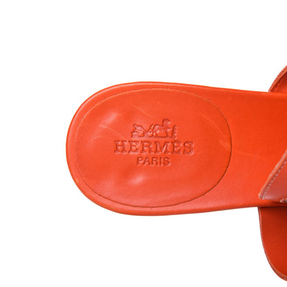 Hermes Calfskin Canvas Buckle Sandals 36.5 7 of 12