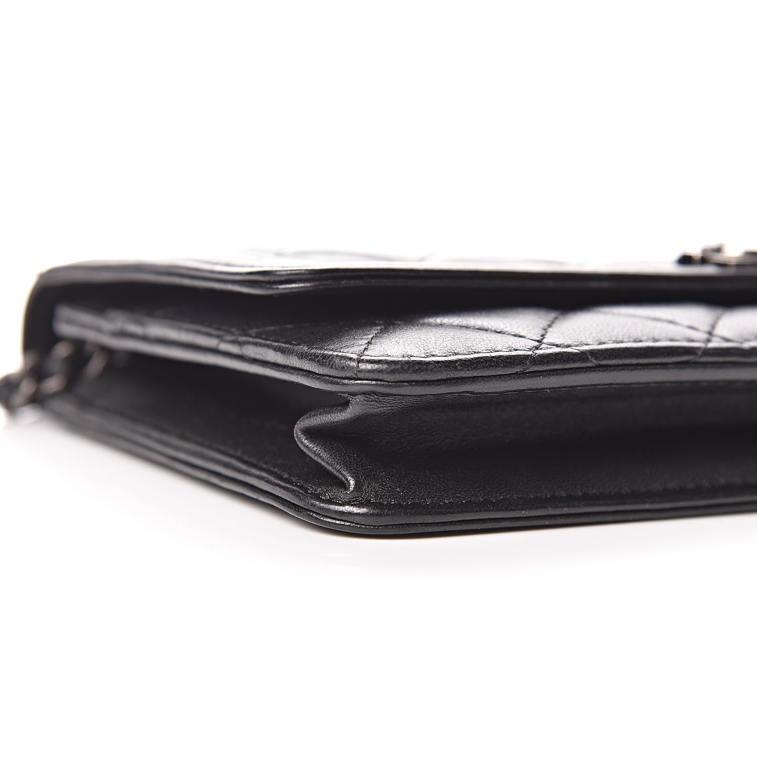 Chanel Lambskin Quilted Boy Wallet On Chain WOC Black 11 of 13