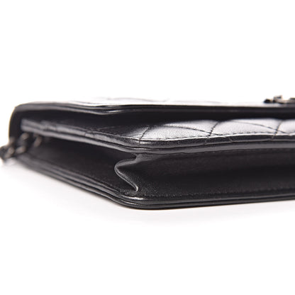 Chanel Lambskin Quilted Boy Wallet On Chain WOC Black 11 of 13