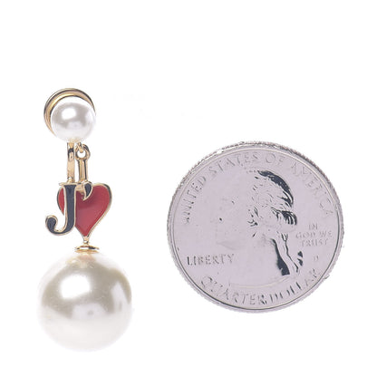 Christian Dior Pearl Enamel Dioramour Earring Gold Red 2 of 5