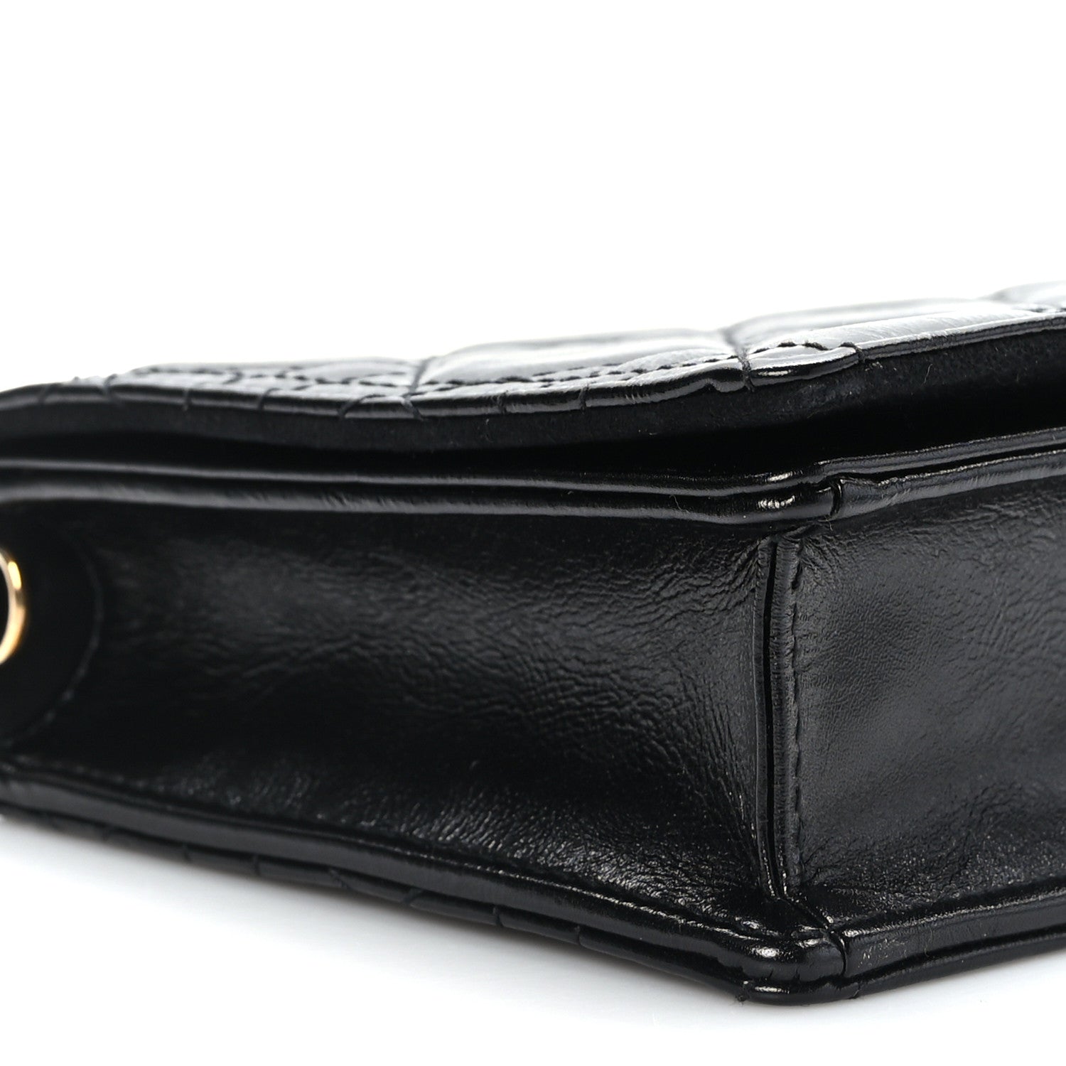 Christian Dior Crinkled Patent Cannage Lady Dior Pouch Black 9 of 11