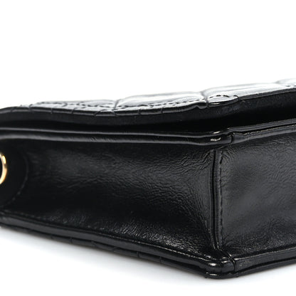 Christian Dior Crinkled Patent Cannage Lady Dior Pouch Black 9 of 11