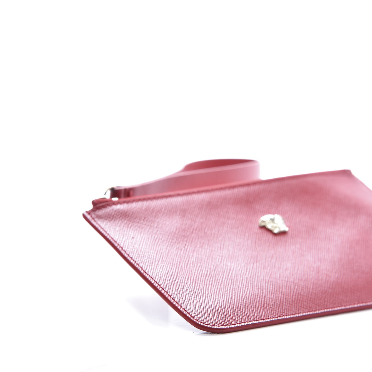 Saffiano Medusa Wrist Pouch Red