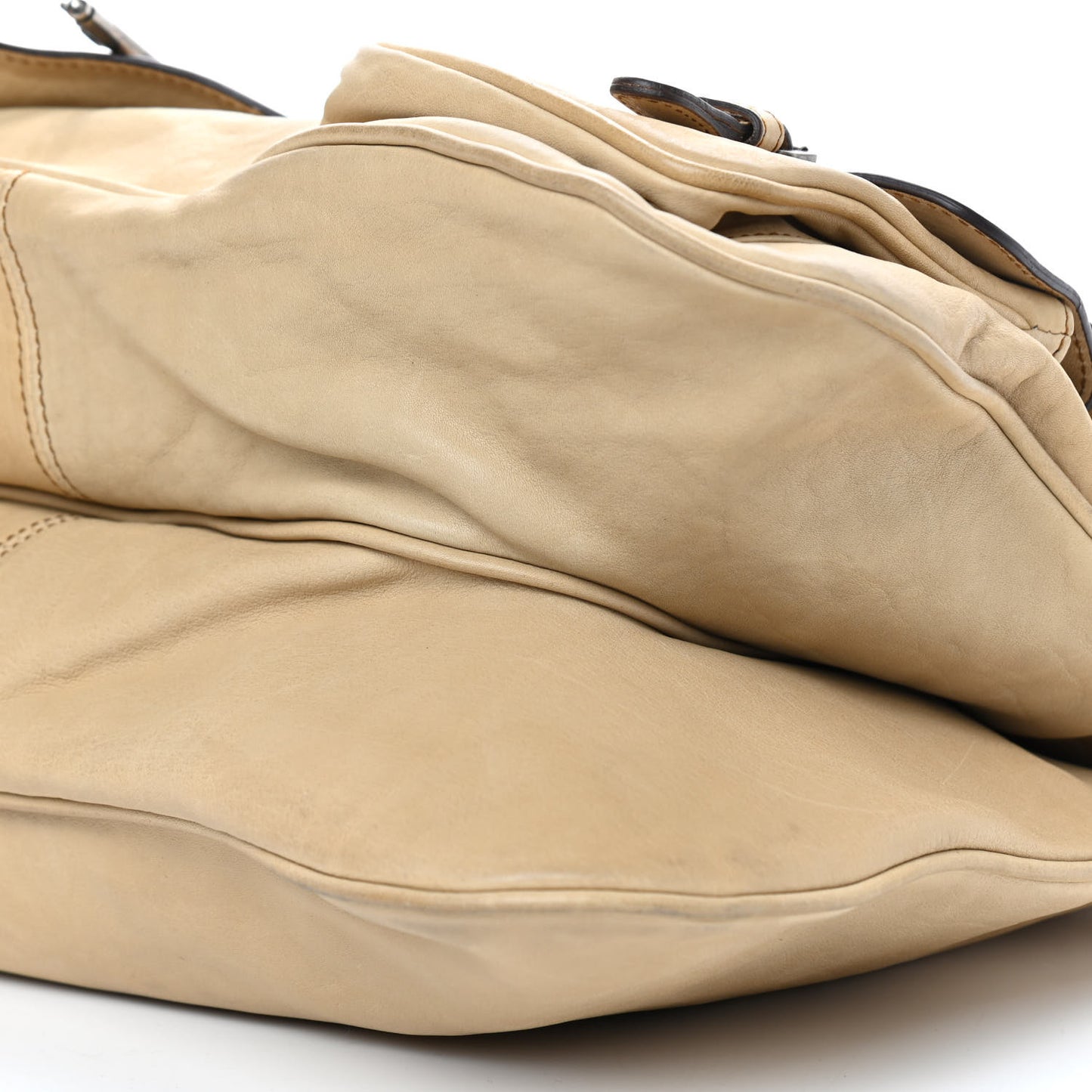 Calfskin Medium Gaucho Double Saddle Bag Ivory