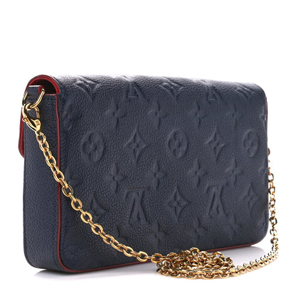 Louis Vuitton Empreinte Pochette Felicie Chain Wallet Marine Rouge 4 of 17