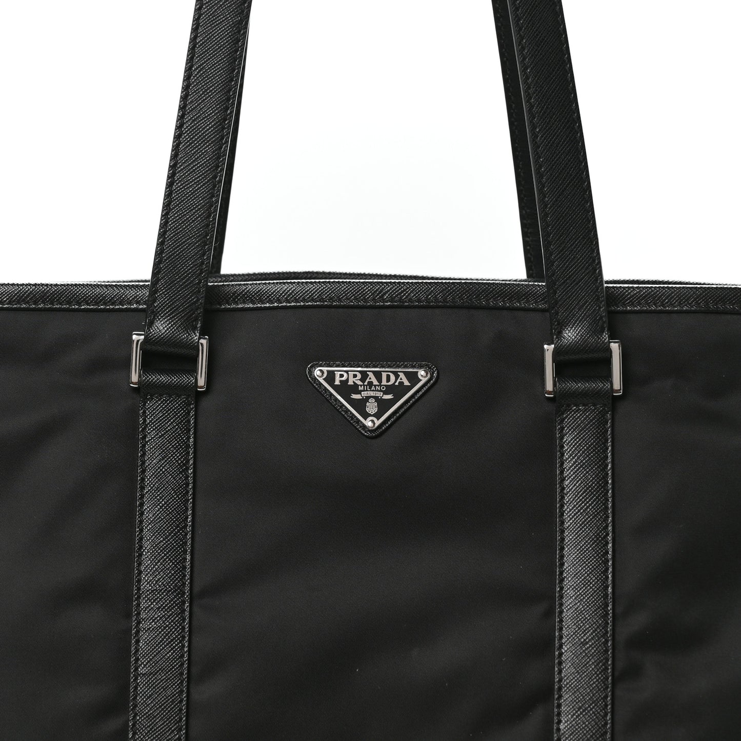 Tessuto Nylon Saffiano Tote Black
