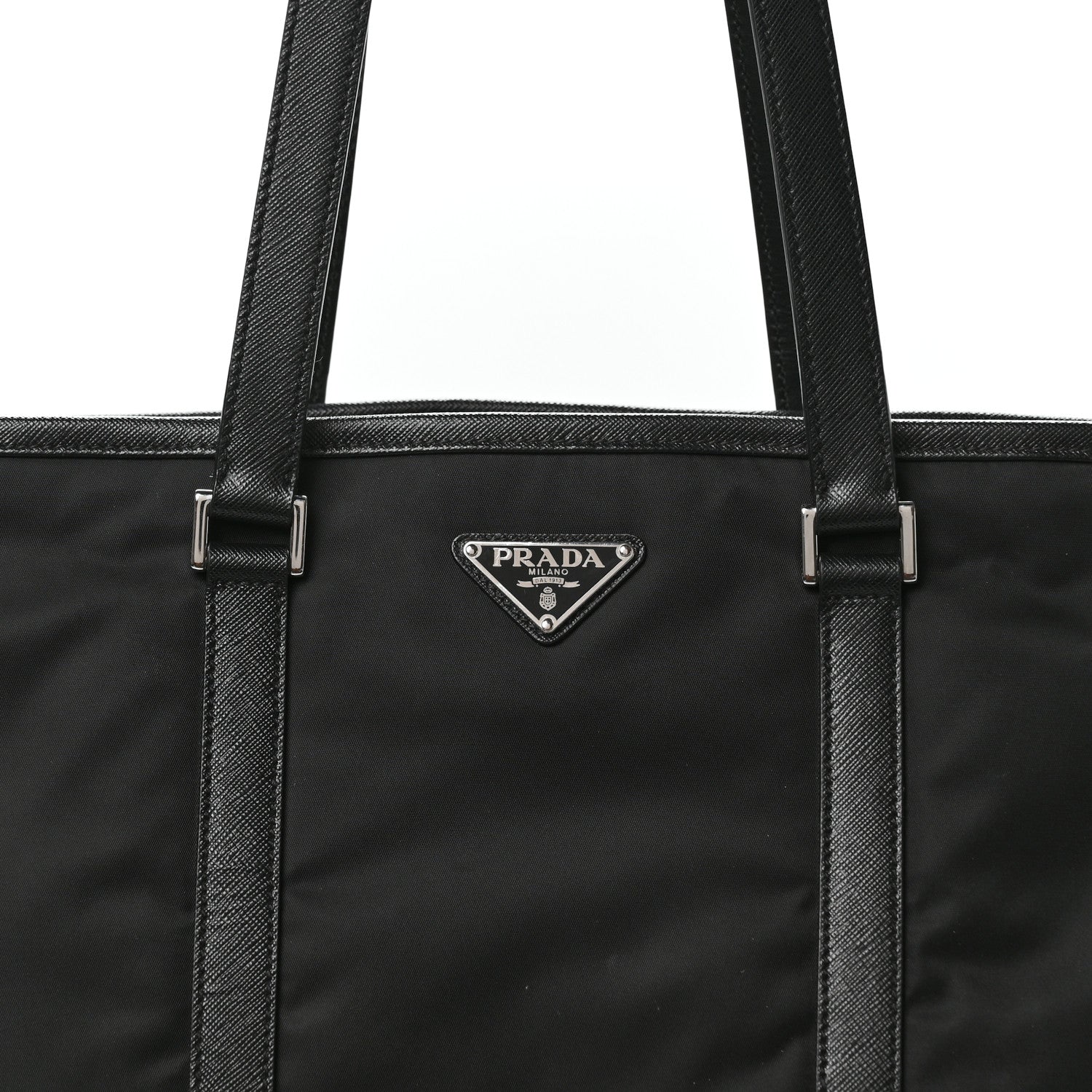 Prada Tessuto Nylon Saffiano Tote Black 7 of 9