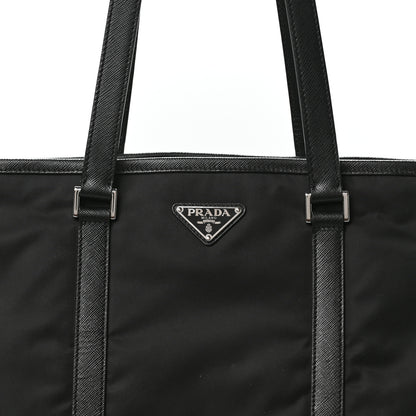 Prada Tessuto Nylon Saffiano Tote Black 7 of 9