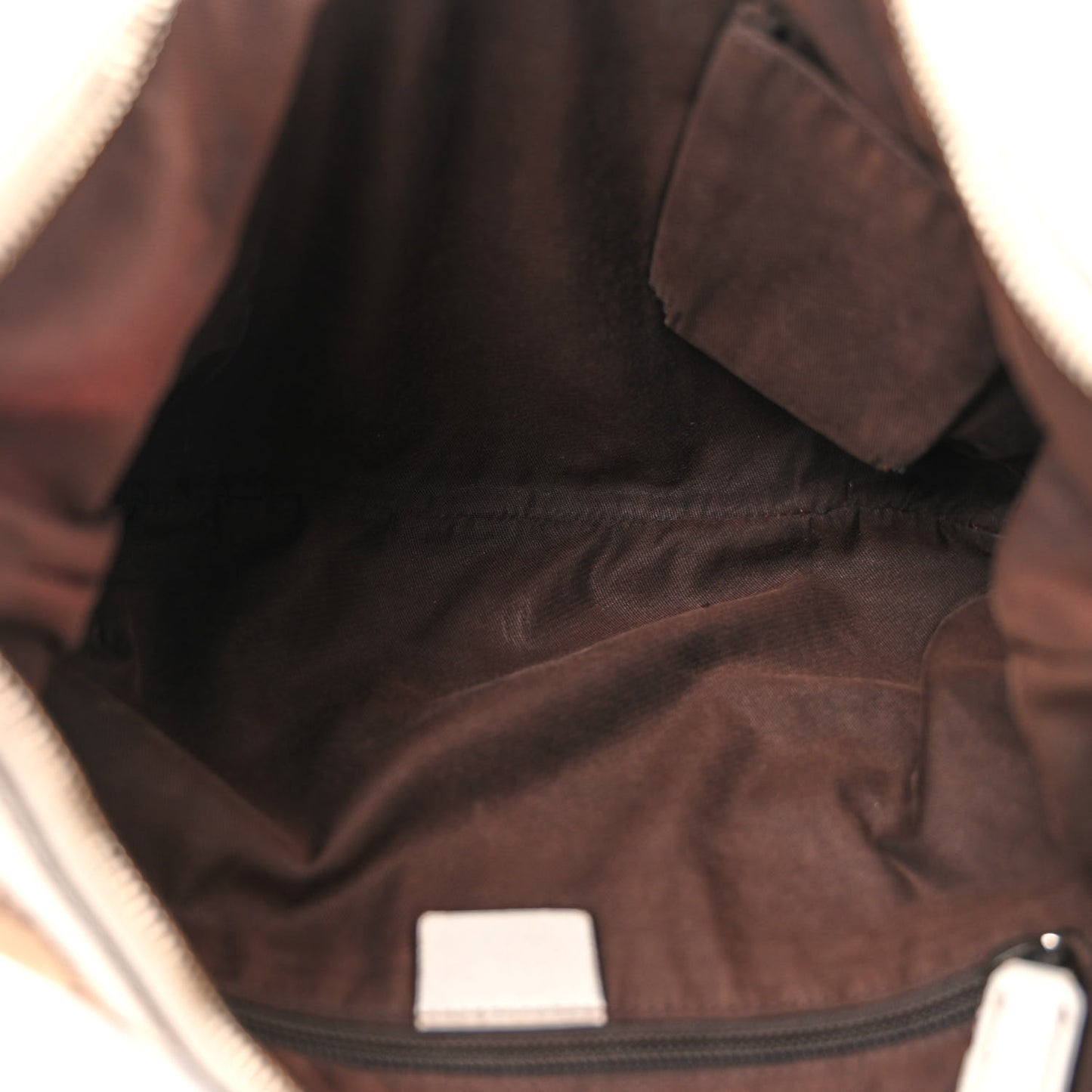 Monogram Web Medium Half Moon Hobo White