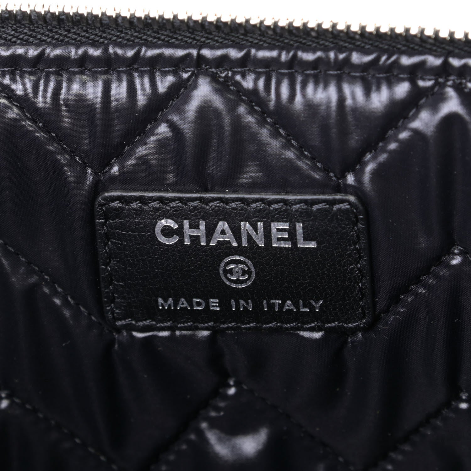 Chanel Lambskin Quilted Large Crossing Cosmetic Case Black 5 of 5
