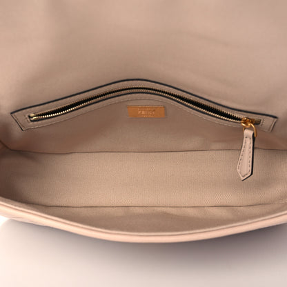 Fendi Canvas Vitello King Bi-Color Strap FF Embroidered Baguette Poudre 5 of 11