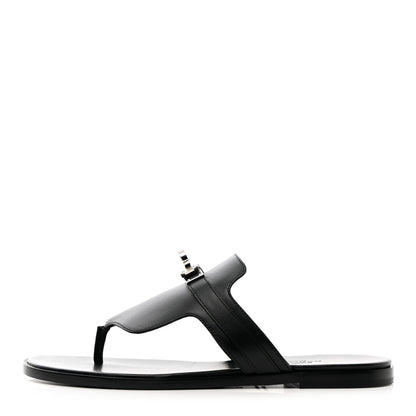 Hermes Calfskin Womens Elixir Sandals 36 Black 1 of 13