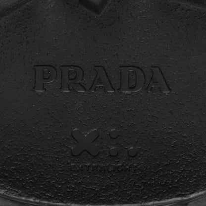 Prada Spazzolato Rois Metal Triangle Logo Monolith 55mm Loafers 37.5 Black 7 of 23